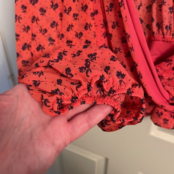 Free People Sheer Floral Crossover Top - Picture 2 of 6